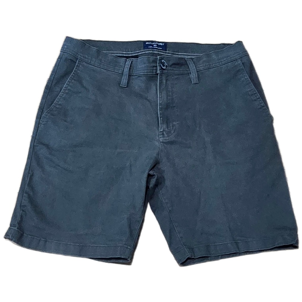 Rockport Mens Chino‎ Shorts Size 32 Dark Gray Cotton Stretch Flat Front Casual